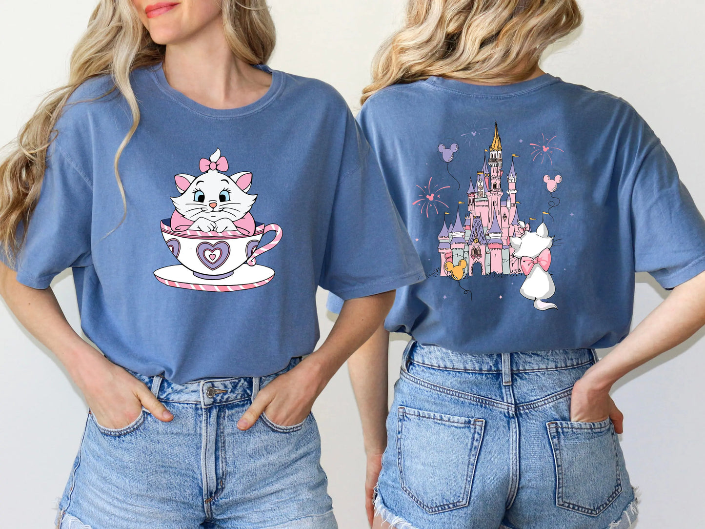2026 Summer New The Aristocats Cartoon Anime Printed T-shirt Women's Fashion Casual T-shirt Mary Cat Crazy Teacup Party Shirt