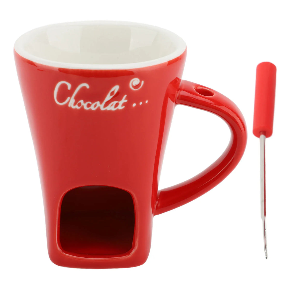 Ceramic Chocolate Melting Mug with Fork - Fondue and Butter Warmer Pot - photo 9