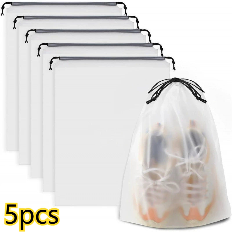 5/10PCS Shoe Storage Drawstring Bags Waterproof Travel Cosmetic Bag Sundries Towel Storage Bags Portable Transparent Plastic Bag