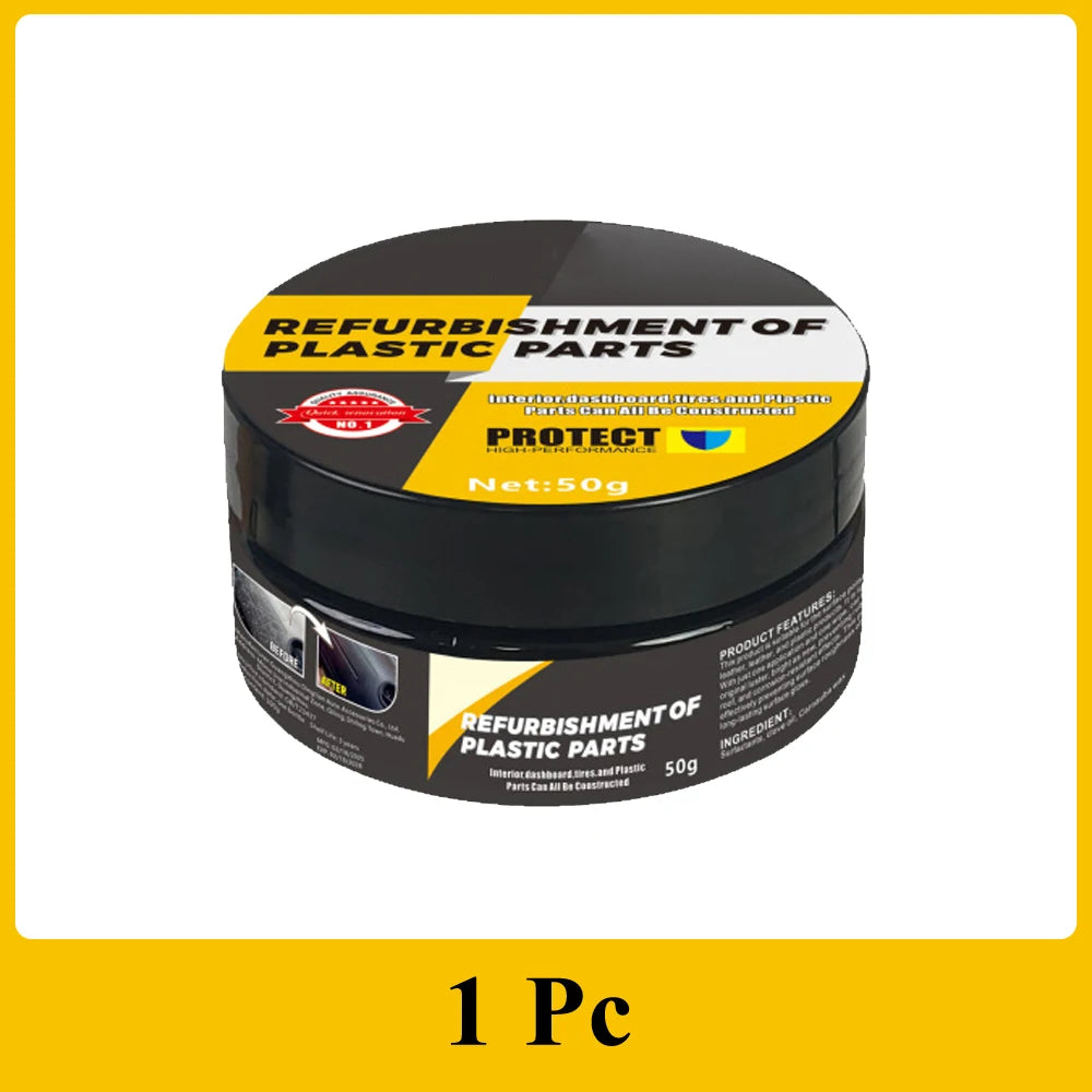 All-in-1 Car Interior Scratch Repair Paste - Plastic Leather Scratch Fix, Polishing & Anti-Aging for Tires Seats Steering Wheel