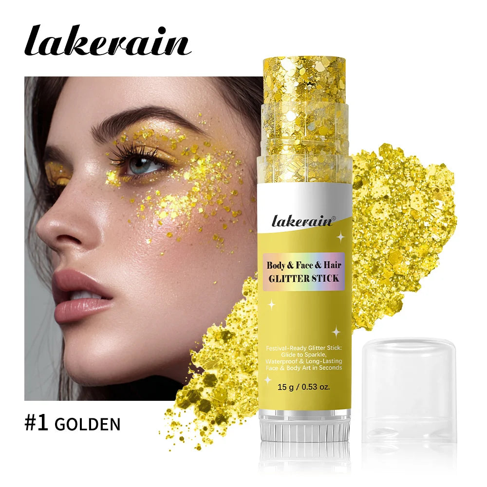 Body Shimmer Stick Glitter Glow Waterproof Long Lasting Non Sticky Smooth Rich & Dazzling Glitters Body For Festival Party Makeu