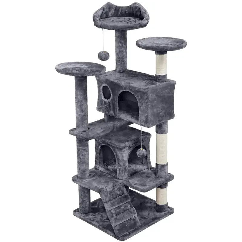 Large Cat House for Kittens & Cat Tree Cat Tower Condo with 2 Condos Scratching Posts Large Cat House for Kittens & Cats