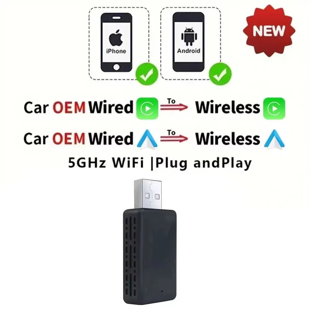 2-in-1 Wireless CarPlay & Android Auto Adapter (A2A)