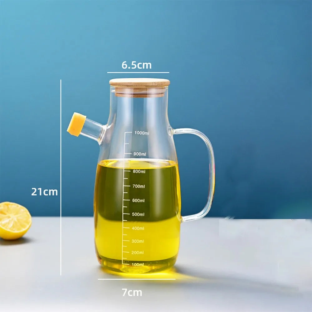 Large Glass Oil Pot with Lid - 900ml or 1000ml Oil Dispenser - photo 8