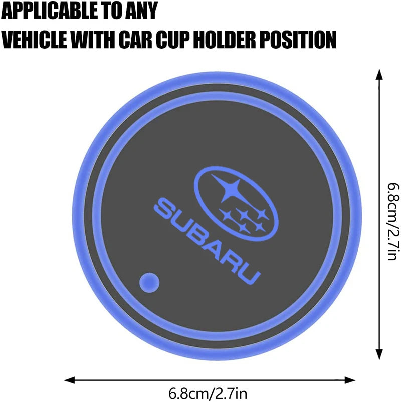 7 Color LED Car Cup Holder Light - Luminous Coaster for Subaru