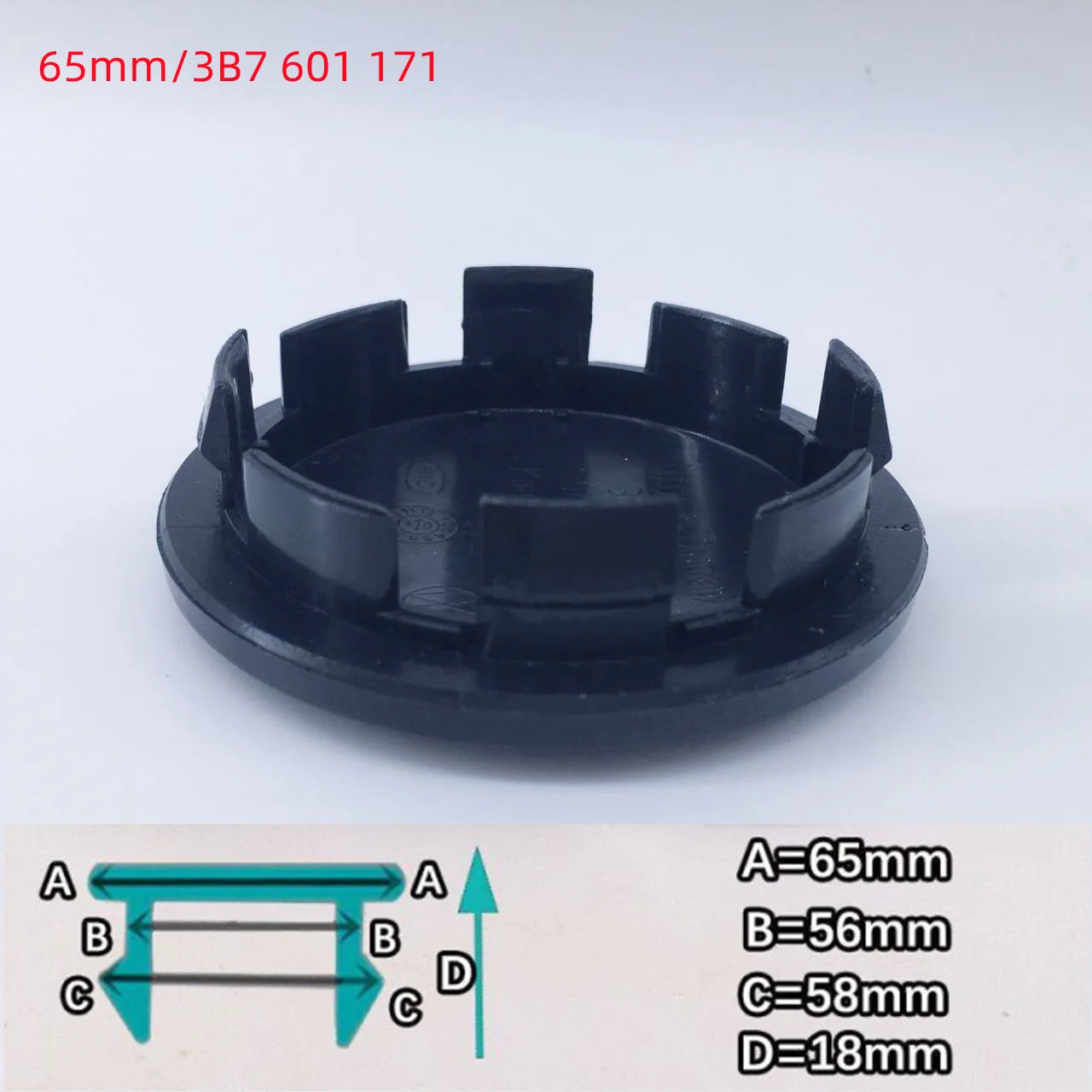 Universal Car Wheel Hub Center Caps - 4pcs Set (49-68mm)