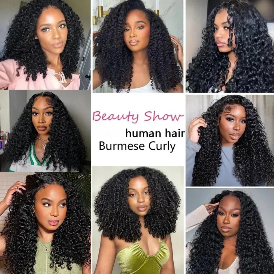 Burmese Curly Human Hair Bundles Human Hair Quality Brazilian Hair Extensions Deep Wave Hair Weave Bundles Raw Hair Bundles