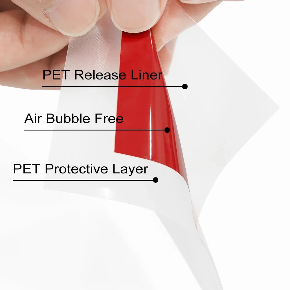 Car Sticker Glossy Red Car Adhesive Vinyl Wrap PET Color Change Film Bubble Free Wrap Film Car Accessories Interior Exterior