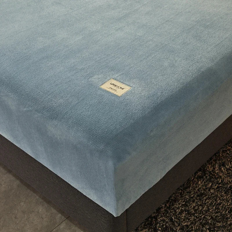Flannel Fitted Sheet - Soft Warm Solid Color Bed Sheet, Single or Double - photo 12