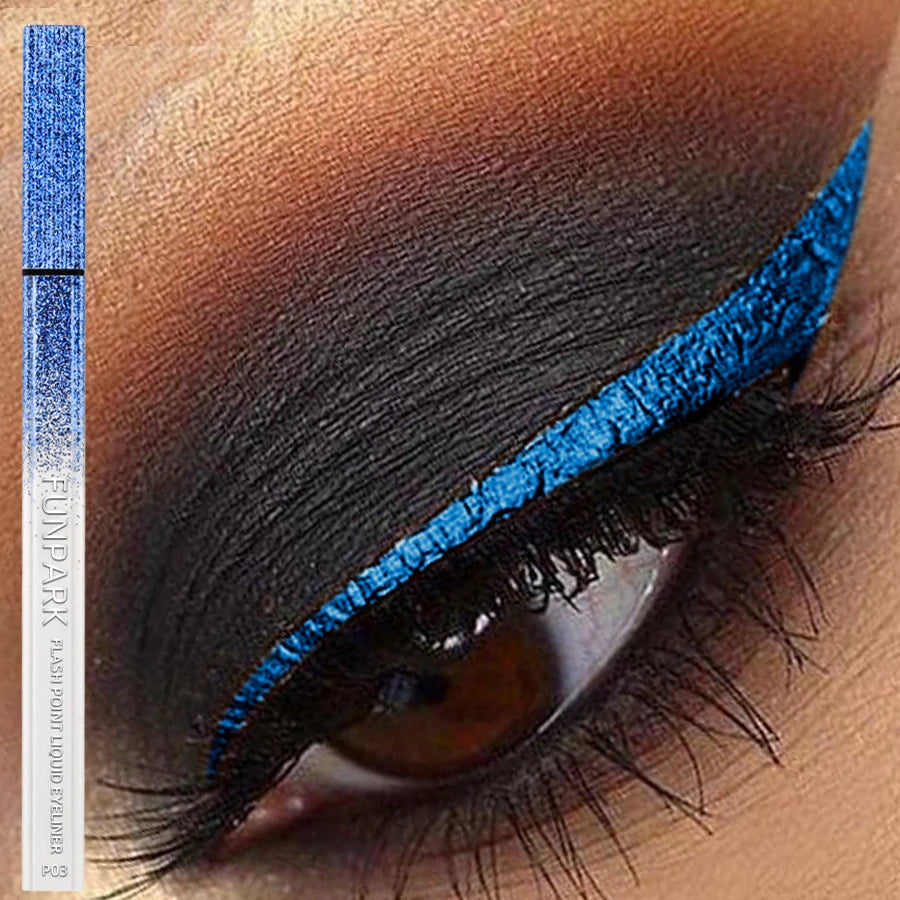 Bule Shimmer Waterproof Eyeliner Pen High-shine Liquid Eyeliner Korean Makeup Easy to Wear Cosmetics Smudge-Proof Eye Cosmetics