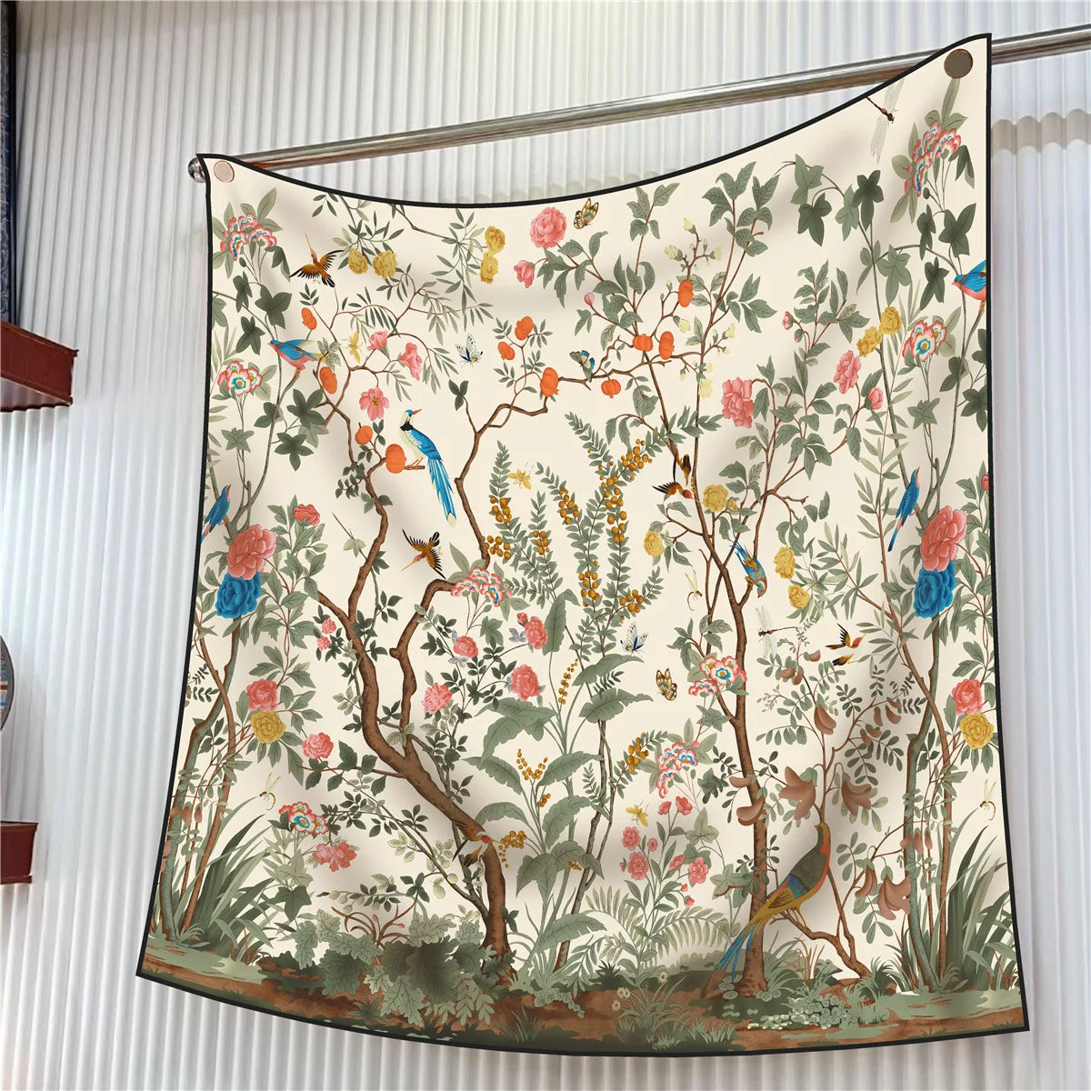 90cm Elegant Floral Silk Scarf for Women - Versatile Fashion Accessory
