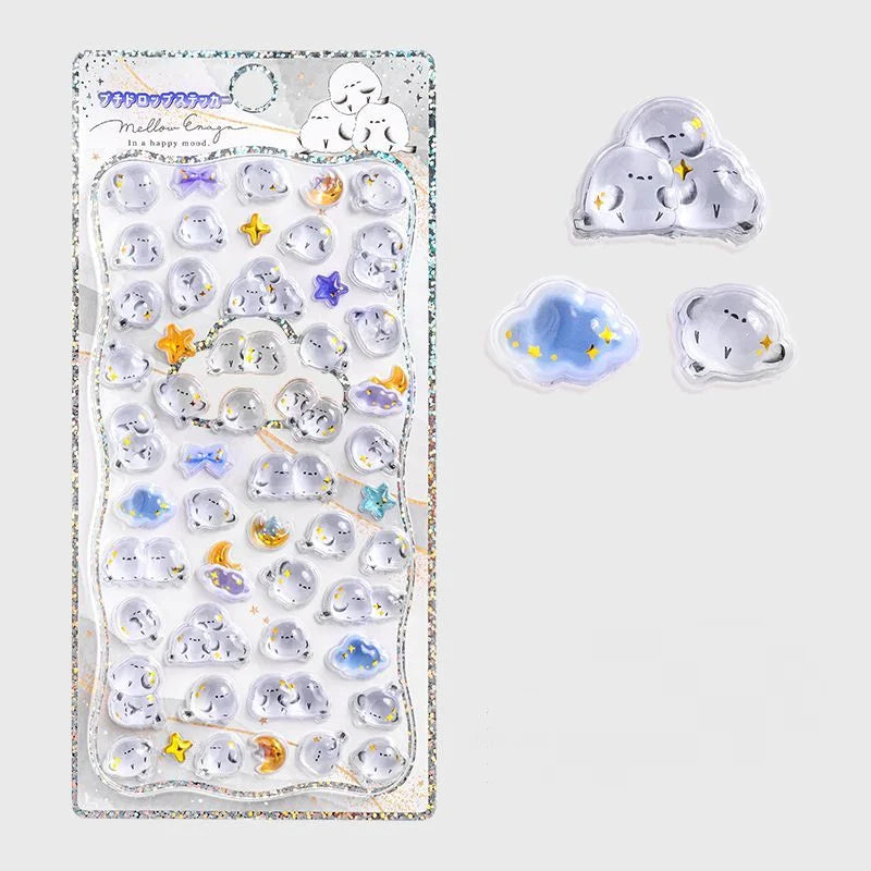 Original Cartoon Water Drop 3D Relief Stickers Cute Refrigerator Sticker Girl's Handbooks Decoration Creativity Reward Toy Gift