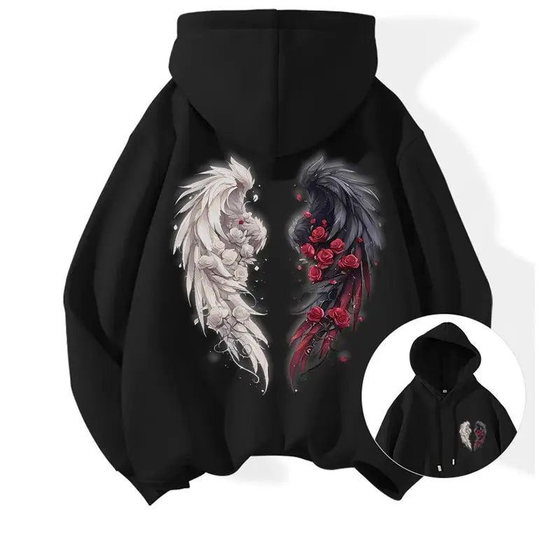 2024 Spring and Autumn Men's New Splicing Pullovers Hooked Printed Letters Fashion Loose Minimalist Casual Long Sleeve Hoodies