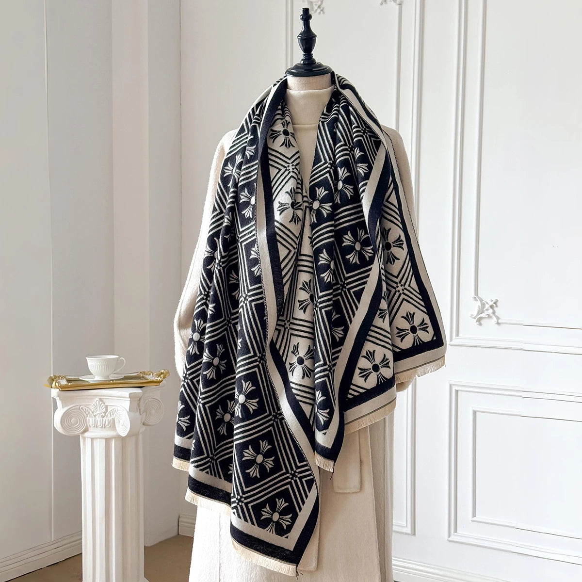 Women's Cashmere-Feel Blanket Scarf - Thick Solid Winter Wrap - photo 7