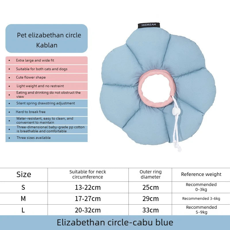 Cat Recovery Collar Soft Flower Elizabeth Cone Anti Lick Bite Waterproof Lightweight Allow Eating Drinking Post Surgery