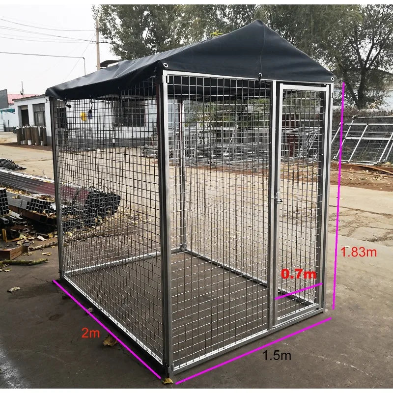 Galvanized Wire Outdoor Dog Kennel with Rain Roof – photo 5
