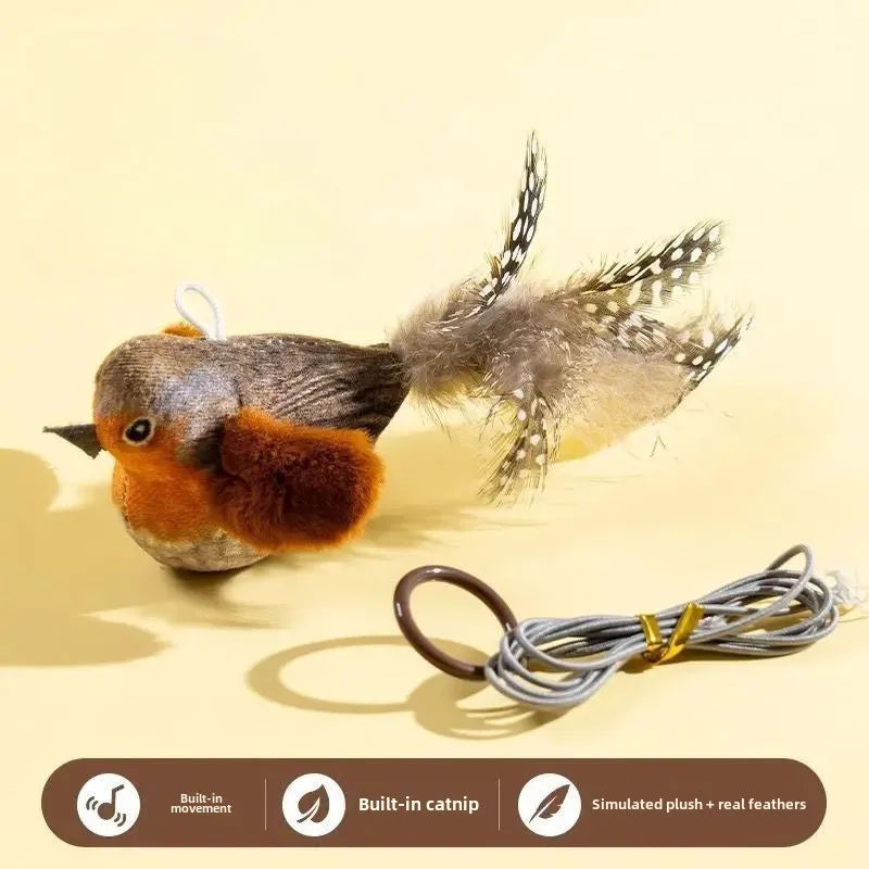 Birds Cat Toys Indoor Interactive Cat Toy for Cats Chasing Teasing Toy Sounding Catnip Cat Teaser Toy Self-hilarity Wall Hanging