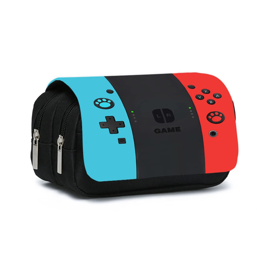 Games Console Double Layered Flip Pen Case For Boy/Girls Best Gifts 2D Cartoon Teenagers Pen Bag School Supplies For Children