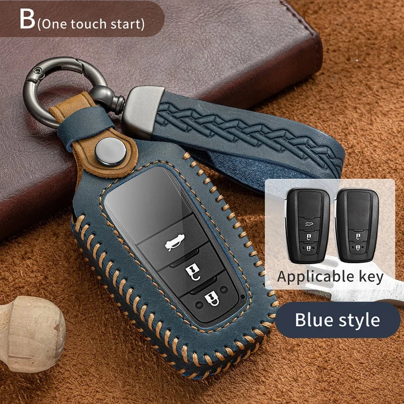 New Soft Leather TPU Car Key Case Cover For Toyota CHR Hilux Fortuner Land Cruiser 200 Camry Corolla Crown RAV4 Highland