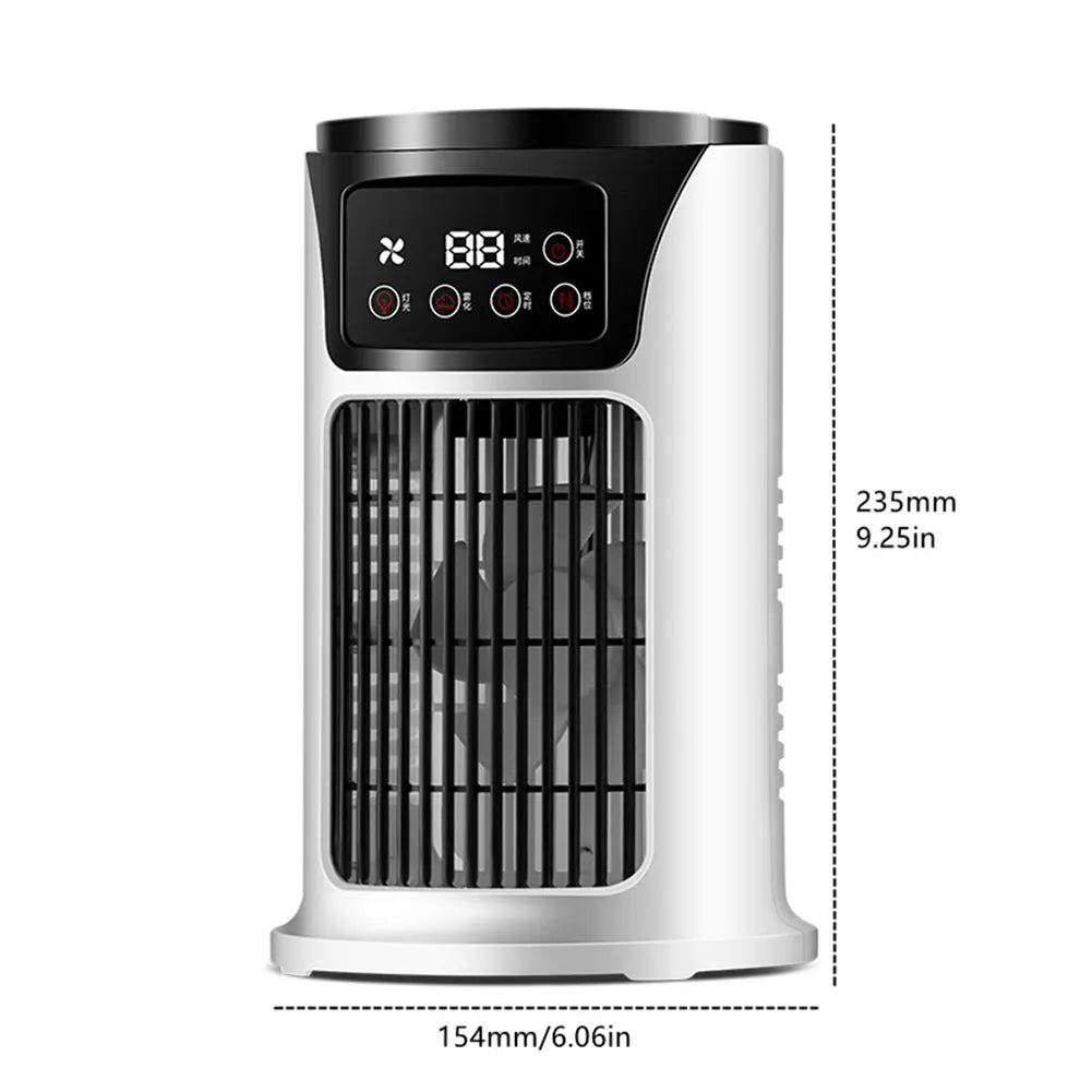 Portable Misting Desk Fan – Quiet Air Cooler with Humidifier & Timer for Home & Office