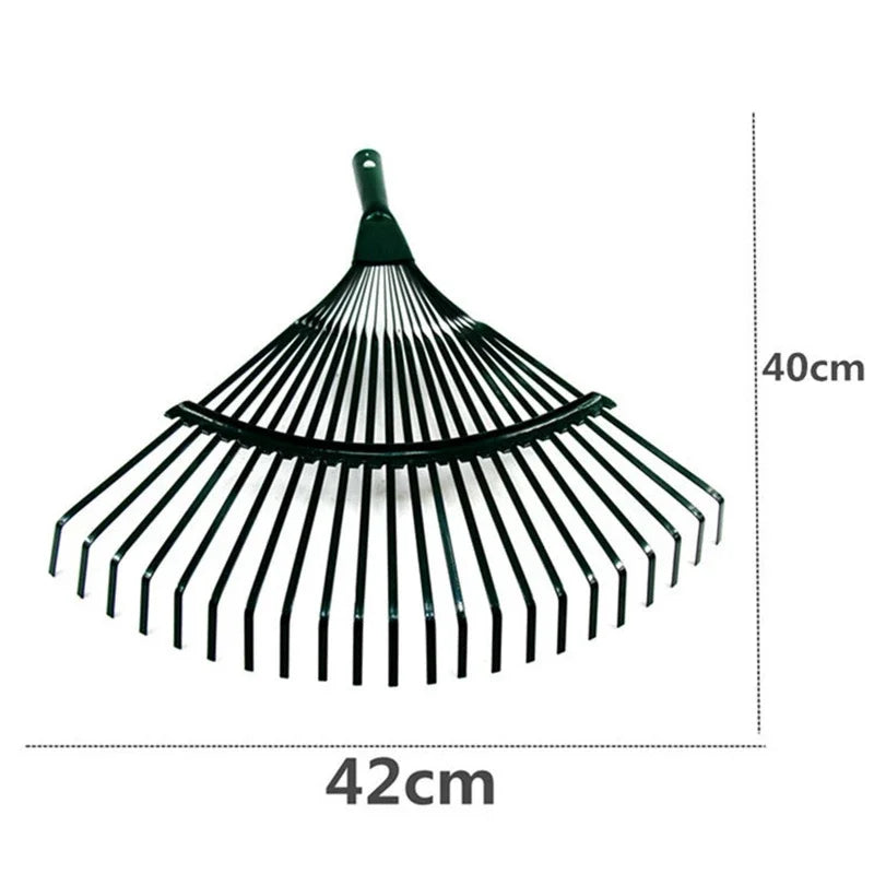 22-Tooth Iron Garden Rake – Durable Leaf & Grass Rake for Gardeners & Landscapers