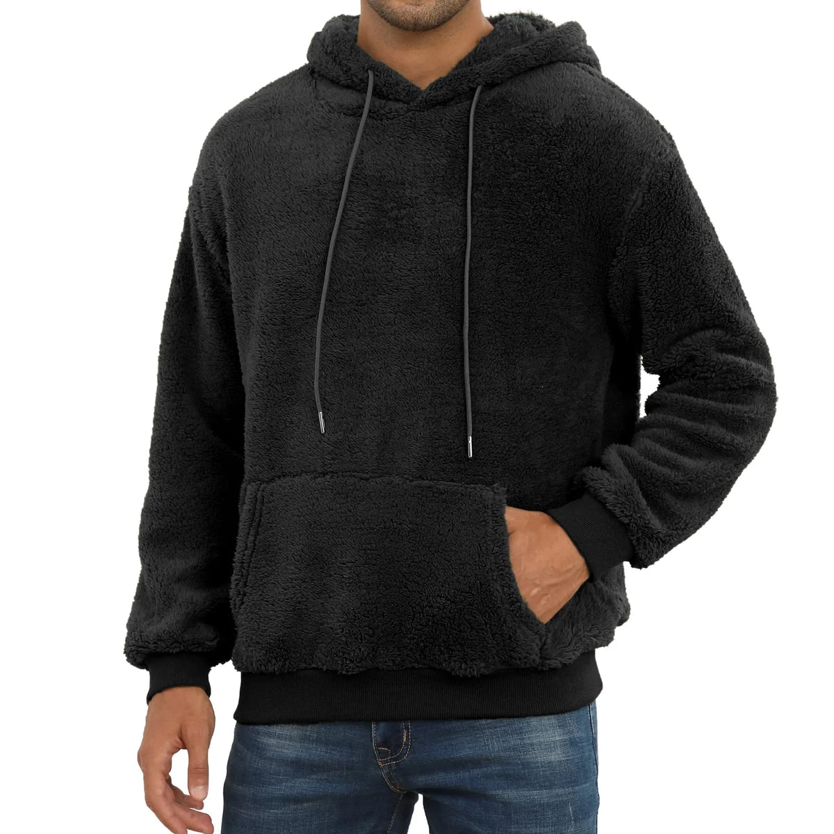 Men's Sherpa Hoodie - Plush Pullover Sweatshirt with Pockets - photo 6