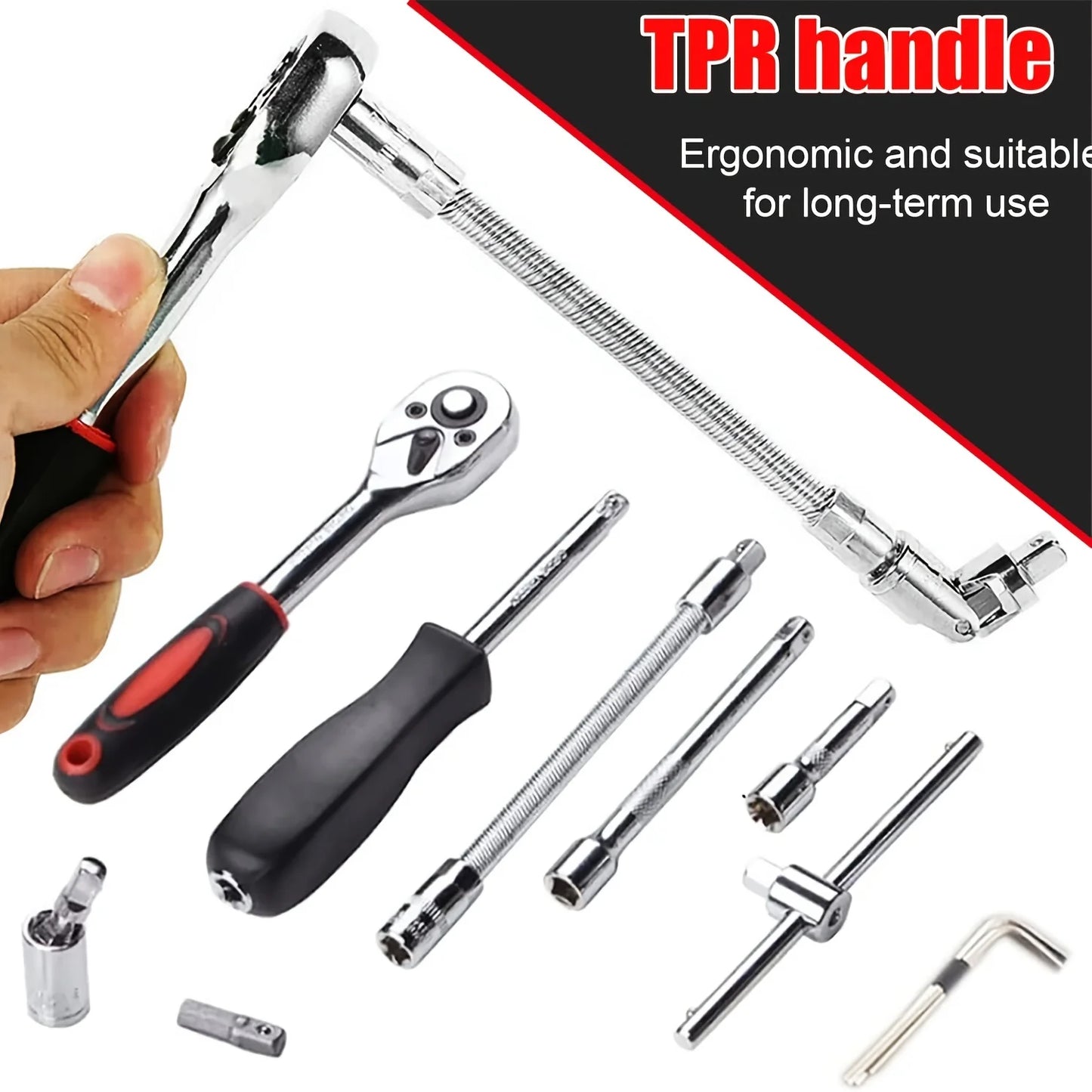 2026 New 46-piece Auto Repair Combination Ratchet Wrench Auto Maintenance Vehicle-mounted Socket Repair Set Tool Box