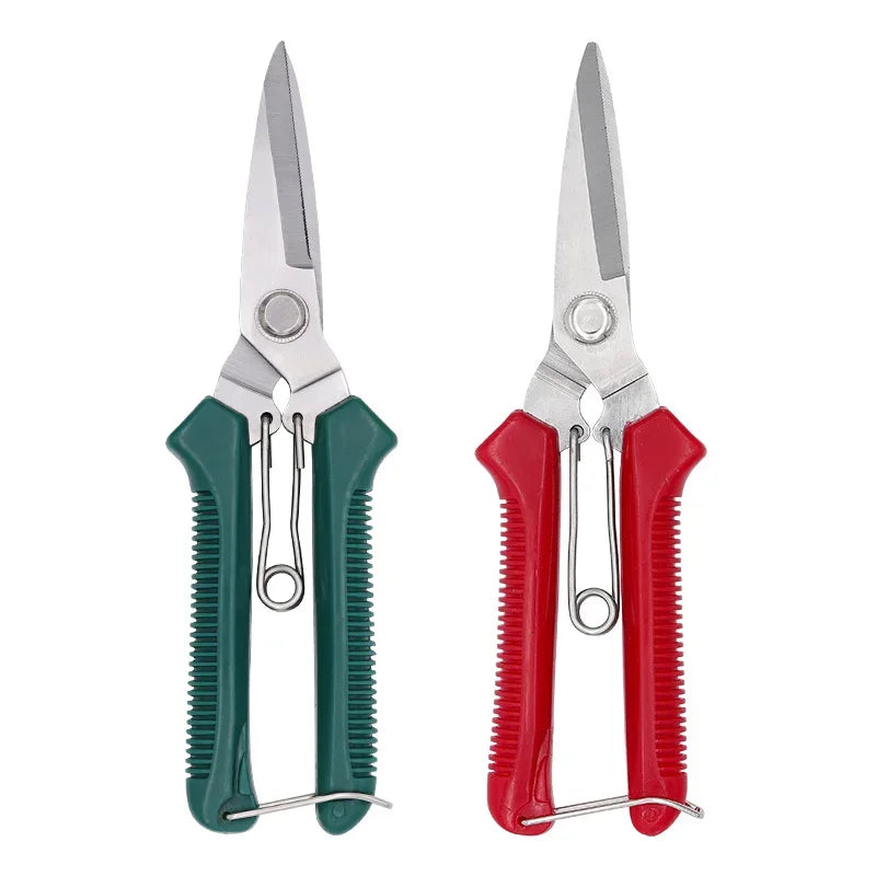 Stainless steel blade, non-slip handle, household utility pruning tool Garden scissors for potting pruning, straight end design