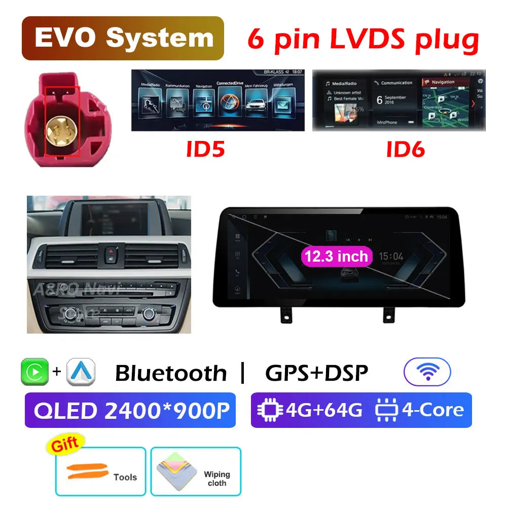 Wireless CarPlay & Android Auto Retrofit Module, Compatible with BMW 3 4 Series F30 F32 (NBT EVO)