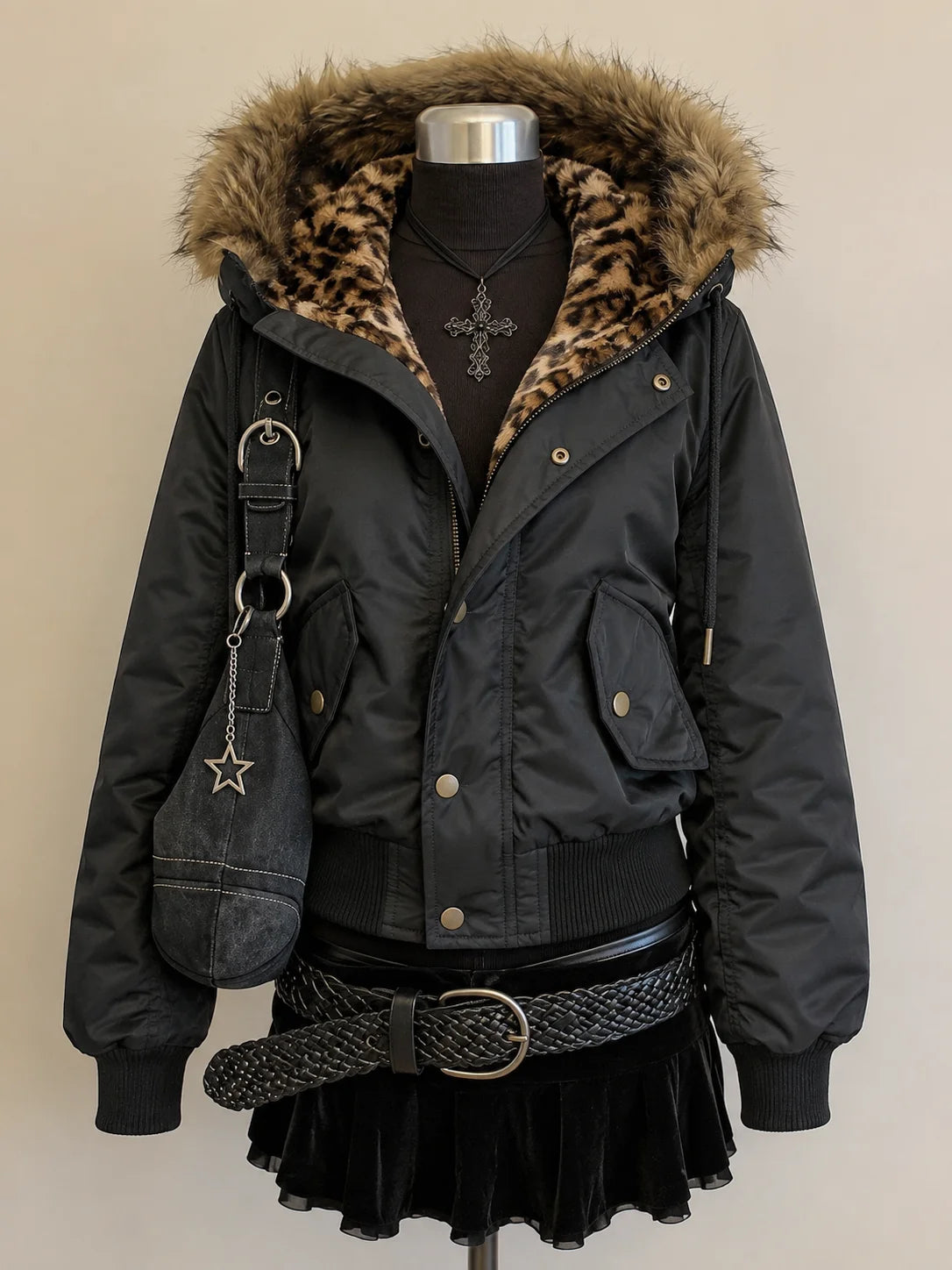 Women's Hooded Safari Zip Jacket, Vintage Streetwear
