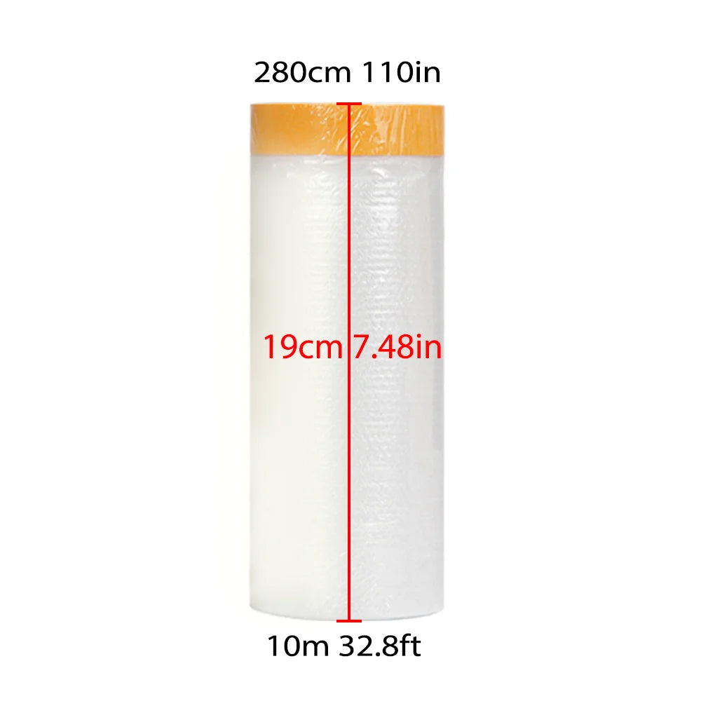 Pre-Taped Masking Film Protection PE Covering Cloth Tape for Living Room Furniture Dust-proof Spray Paint Automobile Painting