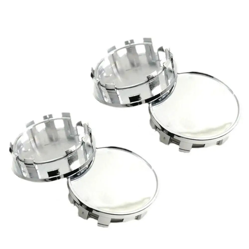4Pcs 54MM Wheel Center Caps - ABS Rim Hub Caps - Black/Silver