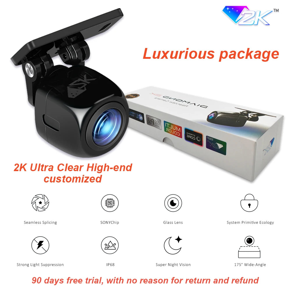 AHD 1080P Car Rear-View Backup Camera (200° Fisheye, Night Vision)