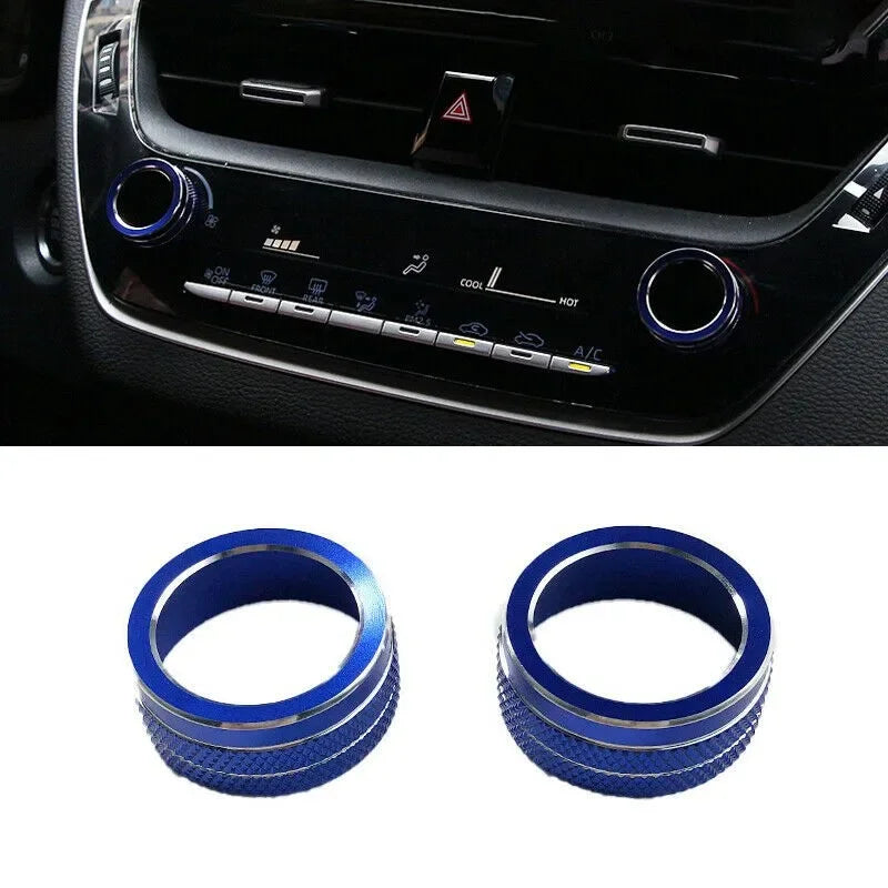 For Toyota Corolla 2019 2020 2021 2Pcs Car AC Climate Control Knob Trim Button Cover Auto Accessories Car AC Control Knobs Ring