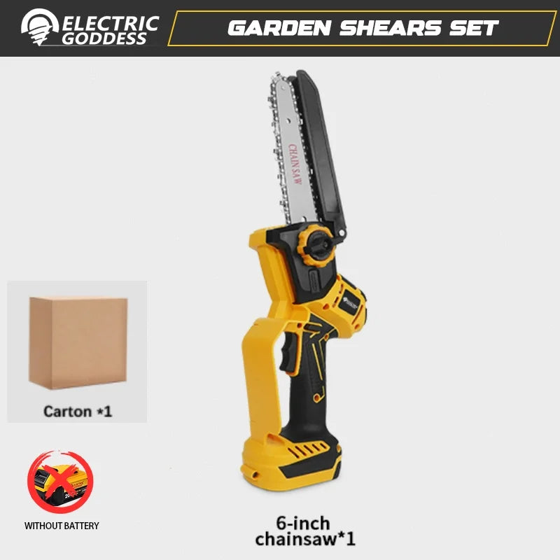 Brushless 6 Inch Electric Chainsaw Telescoping Pole Pruner High Branch Saw Garden Tree Pruning Tool For Dewalt 20V Battery Pin