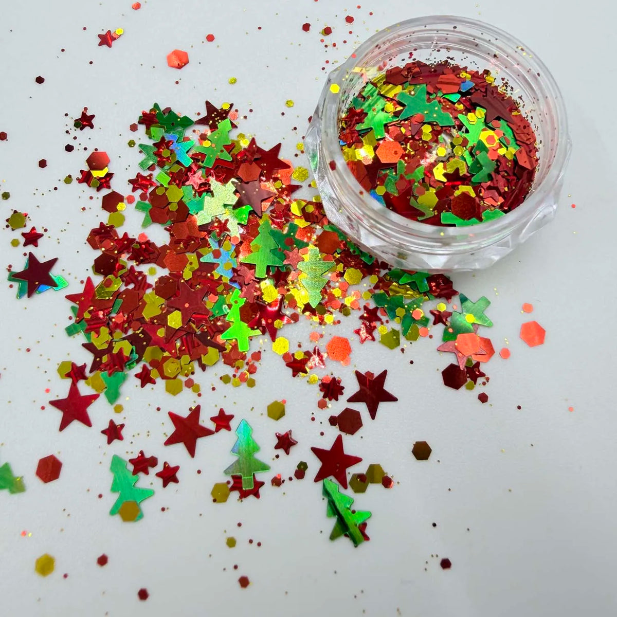 Christmas Nail Art Glitter Sequins Charms Mixed Snowflake Star Tree Confetti Holographic Paillette Flakes Xmas Nail Decoration