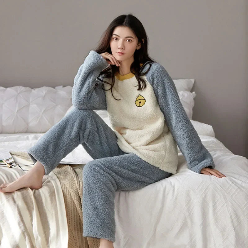 Women's Cartoon Bear Flannel Pajama Set - Padded Winter Sleepwear - photo 5
