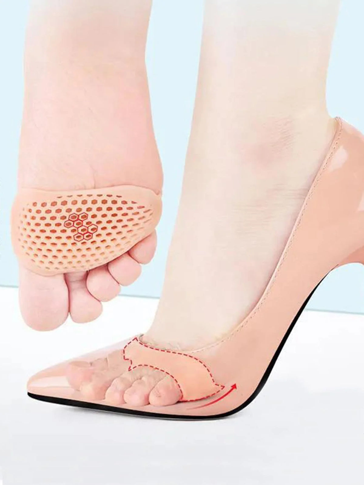 10 Sets Foot Pads 2 Pieces/Set of Soft Gel Reusable, Wear-Resistant Foot Pads, Forefoot Cushioning Shoes, Unisex