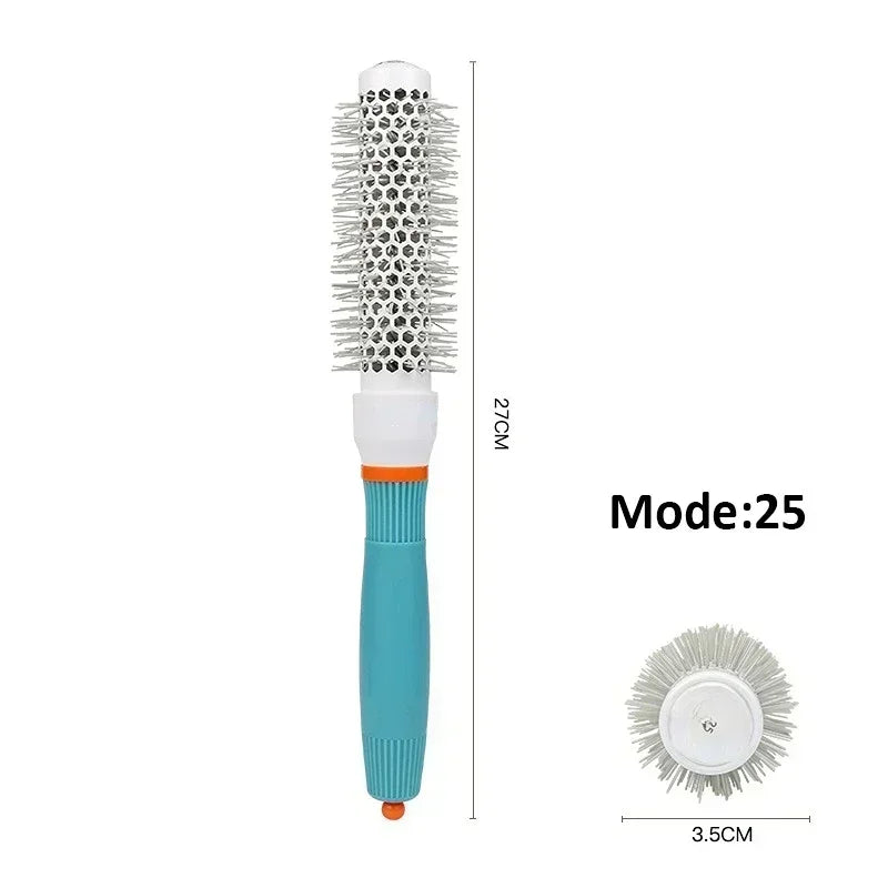 Professional Salon Hair Styling Brush Round Barrel Curly Hair Comb Wet and Dry Dual Use Hairbrush Roller Tools Hairderssing Com