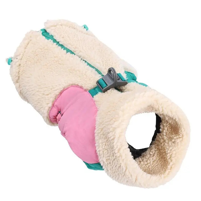 Sherpa Fleece Dog Vest with Leash Clip - Windproof Winter Coat - photo 8