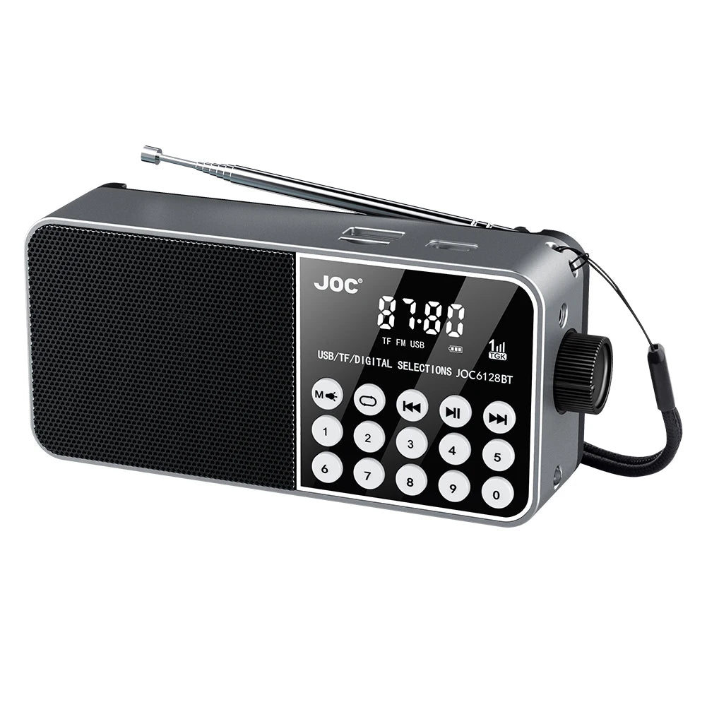 Mini Portable Radio Bluetooth-Compatible Broadcasting Player Radio LED Digital Display Stereo MP3 Player for Emergency Hurricane