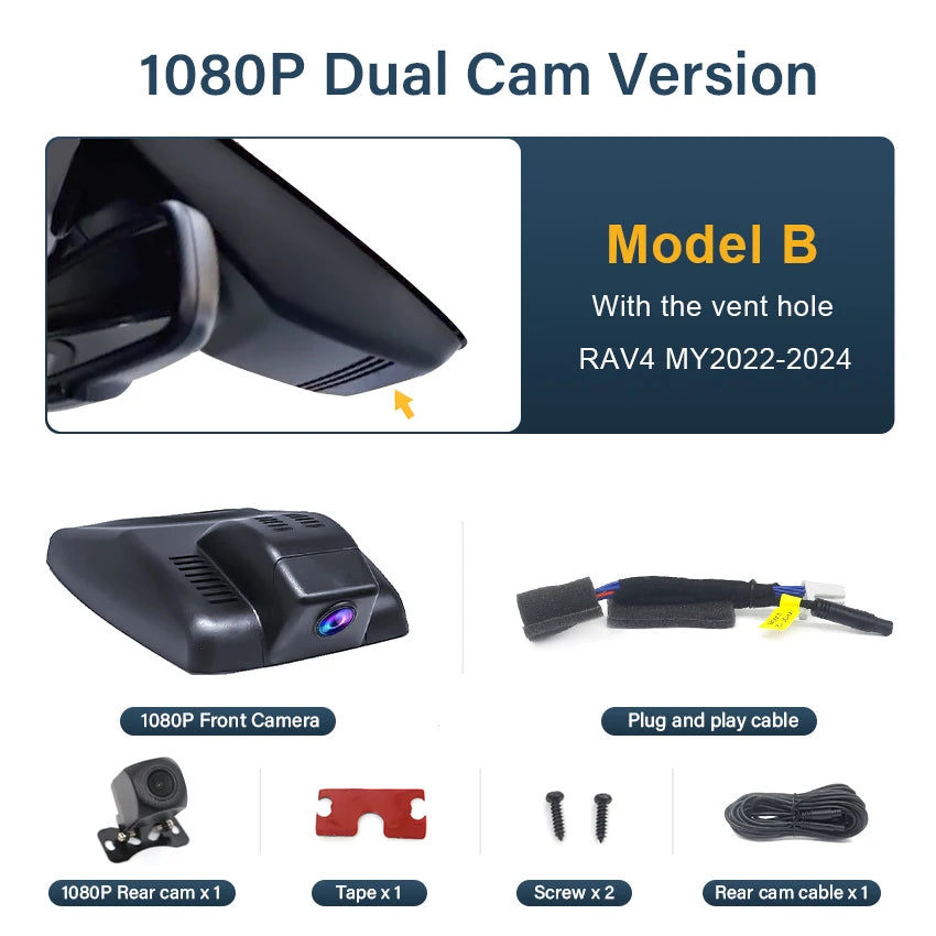 For Toyota Rav4 XA50 XA40 XU80 4K HD Dash Cam for Car Camera Recorder Dashcam WIFI Car Dvr Recording Devices Accessories