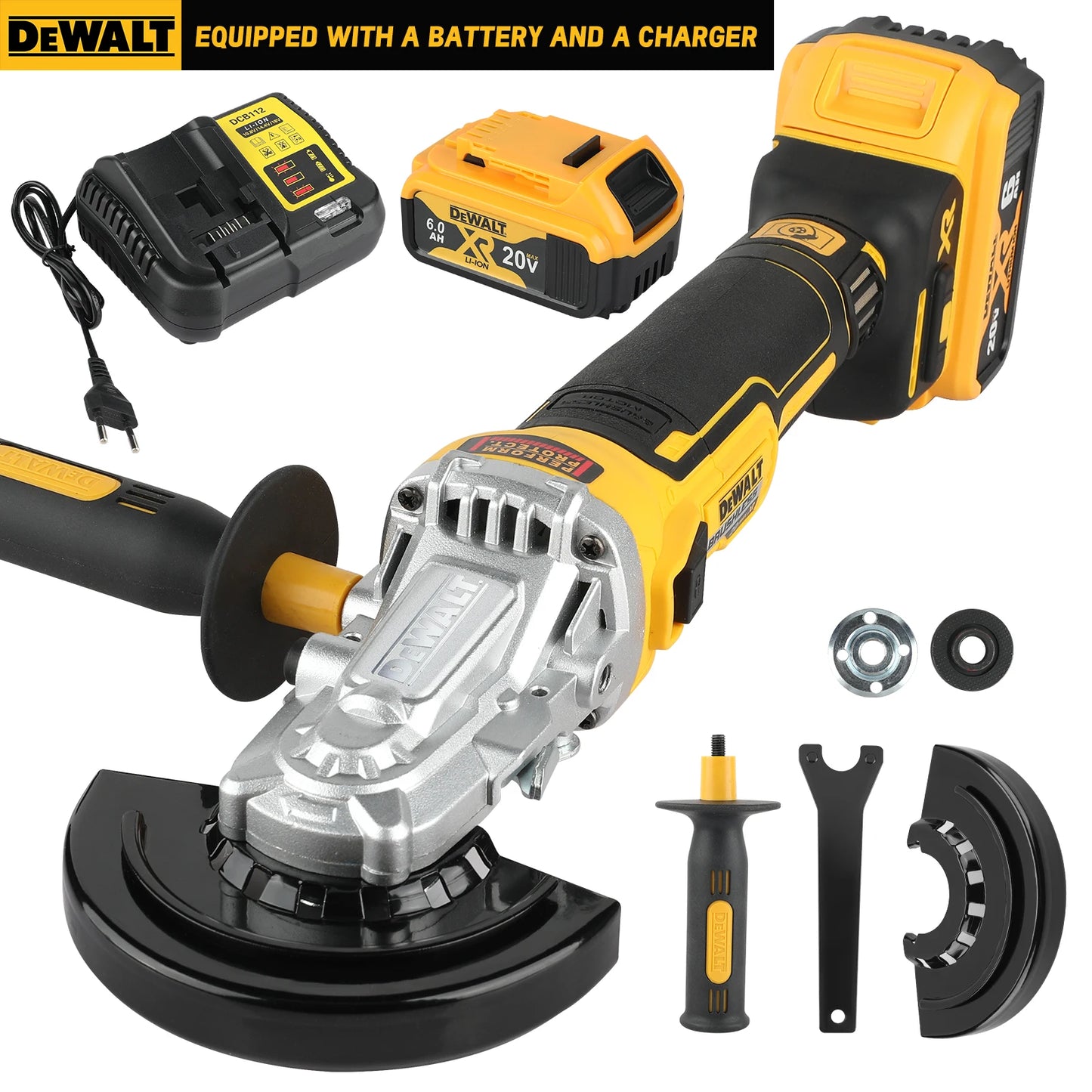 DEWALT DCG405FN Angle Grinder 18V Brushless Motor Cordless Cutting Machine 125mm Rechargeable Handheld Polishing Machine