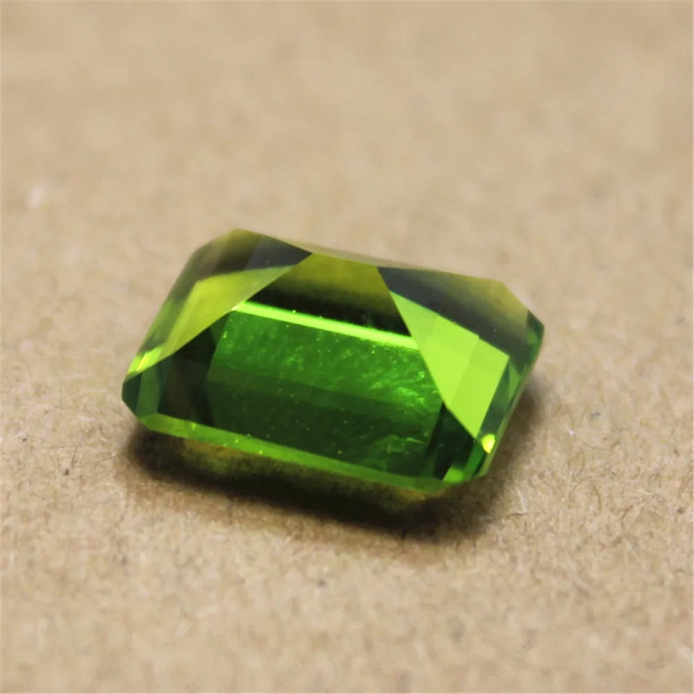Peridot Rectangle Faceted Gemstone Emerald Cut Peridot Gem 10X12mm