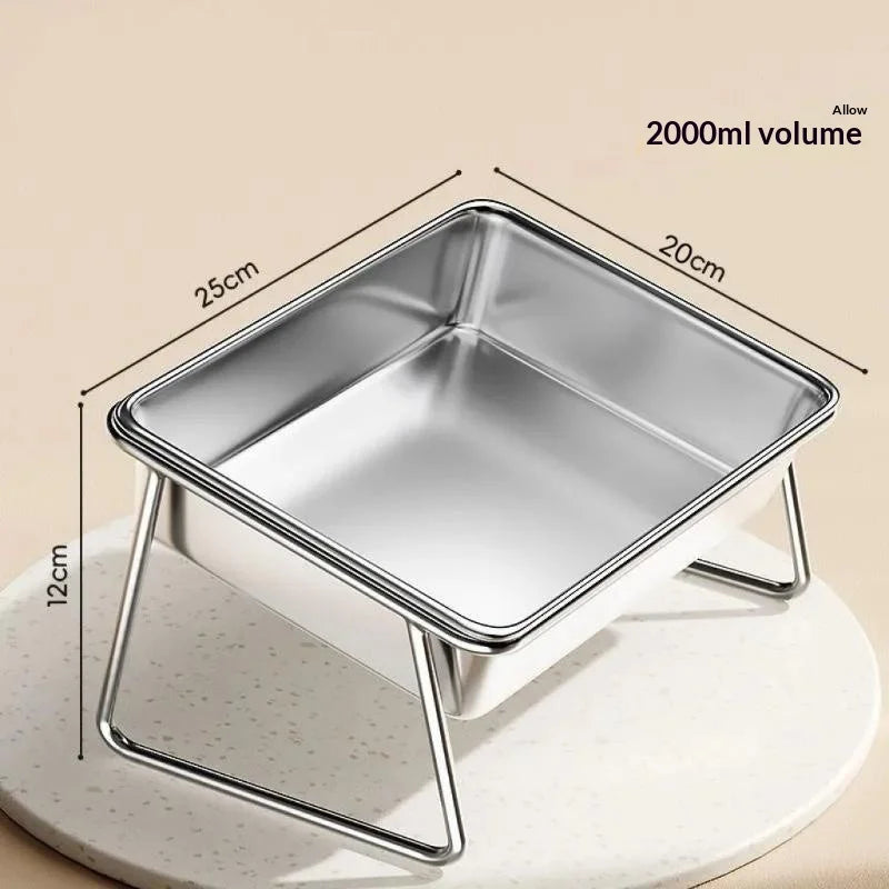 Tilted Stainless Steel Dog Bowl - 15° Raised Neck-Guard Design – photo 8