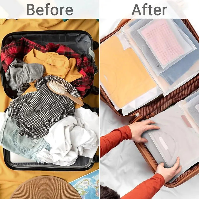 10PCS Travel Frosted Ziplock Bag PE Storage Bag Plastic Zipper EVA Translucent Bag Ziplock Bag Waterproof Packaging Bag