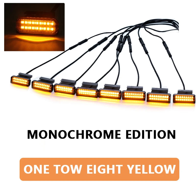 FOR Toyota Fortuner Car Center Grille Small Amber Light Single Color Snap LED High Brightness Waterproof Models