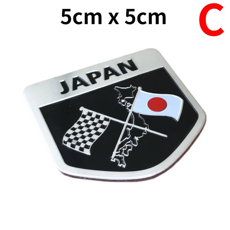 3D Aluminum JAPAN National Flag Map Car Motorcycle Styling Badge Emblem Decal Sticker For Toyota Honda Suzuki Nissan Lexus Mazda