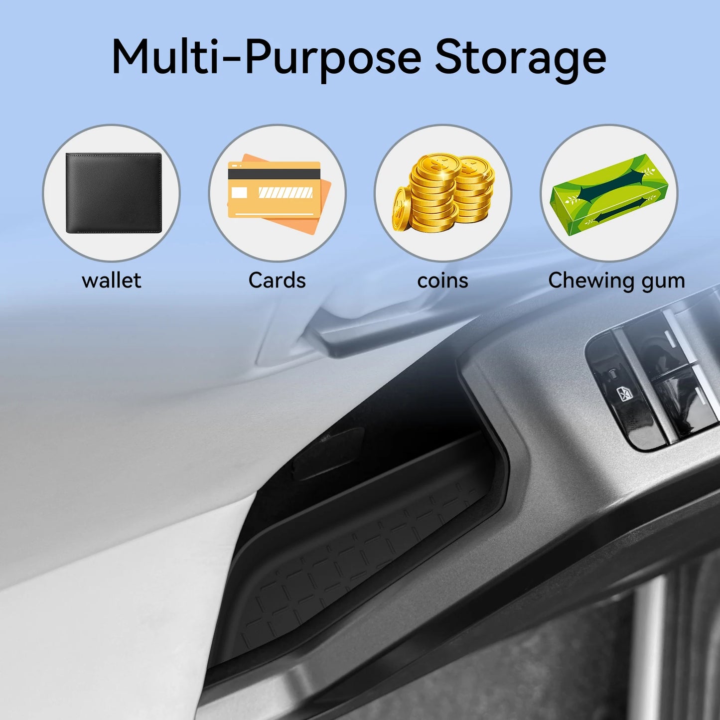 LUCKEASY for Toyota RAV4 2026 Car Door Handle Storage Box Car Interior Accessories Front Rear Door Storage Organizer Tray