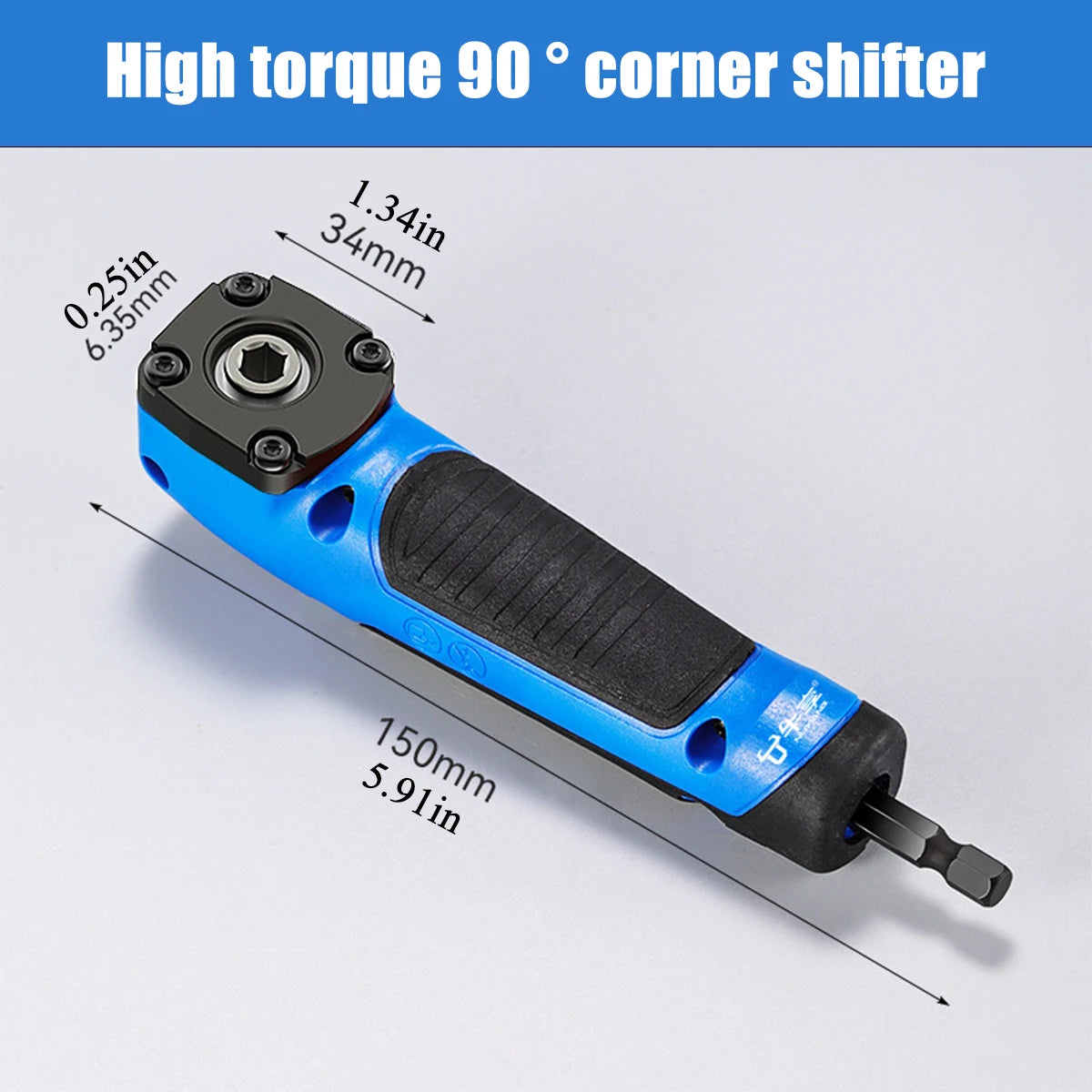 New 1PC Multifunctional Electric Corner Screwdriver,High Torque 90 ° Right Angle Screwdriver,Manual Tool,Blue and Orange